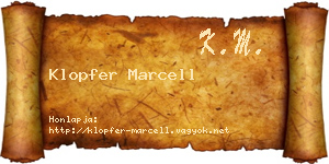 Klopfer Marcell névjegykártya