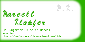 marcell klopfer business card